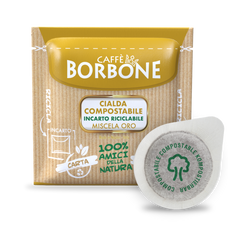 50 CIALDE CAFFE BORBONE MISCELA ORO ESE 44 MM INCARTO RICICLABILE