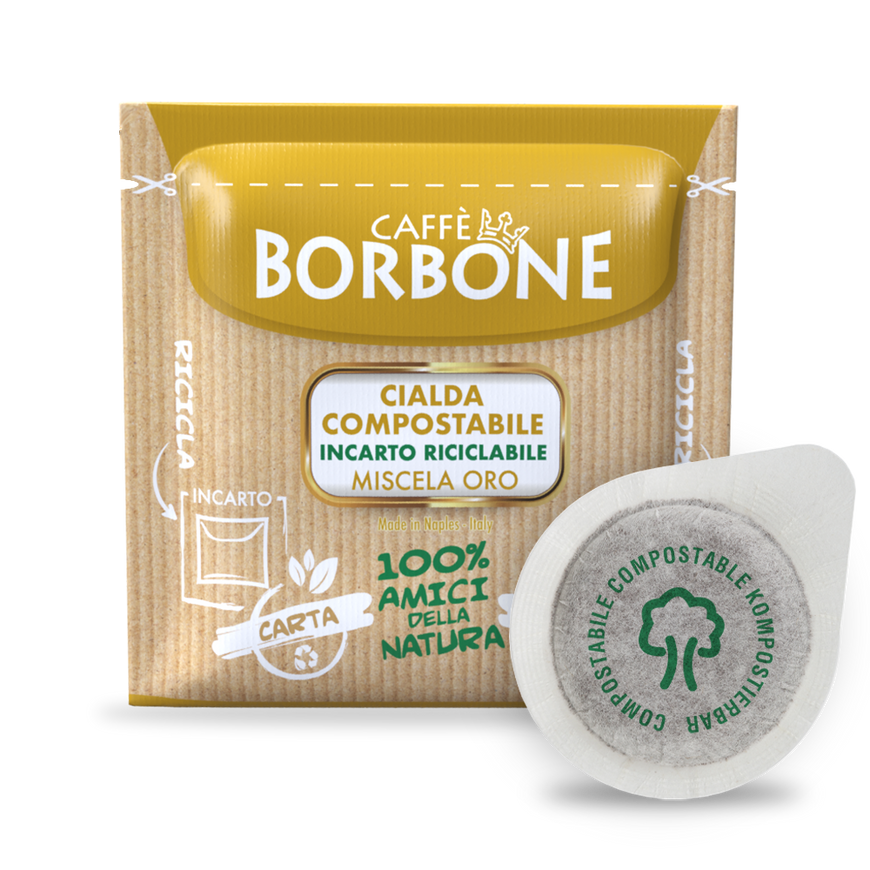 CIALDE CAFFE BORBONE MISCELA ORO ESE 44 MM COMPOSTABILE INCARTO RECICLABILE