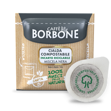 50 CIALDE CAFFE BORBONE MISCELA NERA ESE 44MM COMPOSTABILE INCARTO RECICLABILE