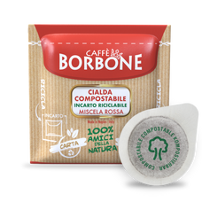 50 CIALDE CAFFE BORBONE MISCELA ROSSA ESE 44MM COMPOSTABILE INCARTO RICICLABILE