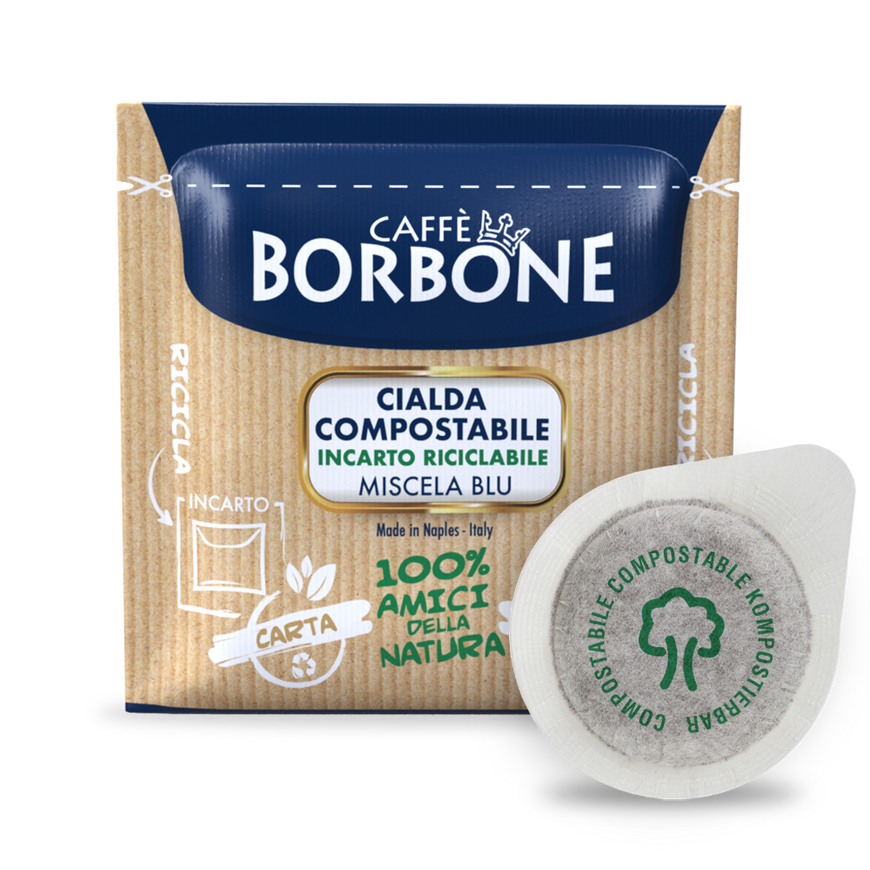 CIALDE CAFFE BORBONE MISCELA BLU ESE 44MM COMPOSTABILE INCARTO RECICLABILE